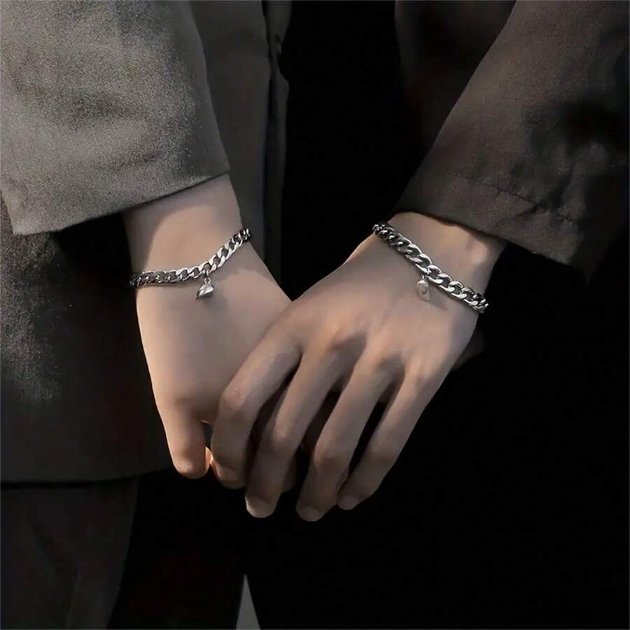 Pulsera para parejas Magnética con dije de corazón