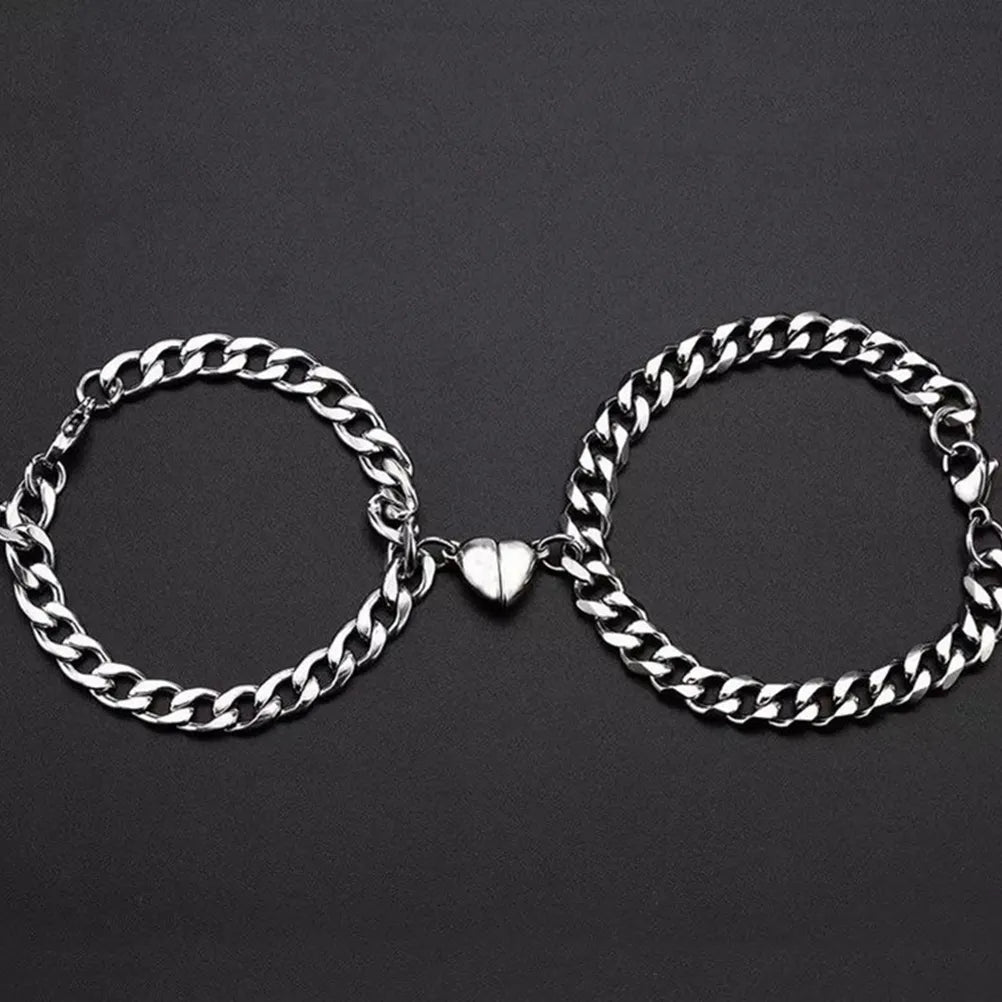 Pulsera para parejas Magnética con dije de corazón
