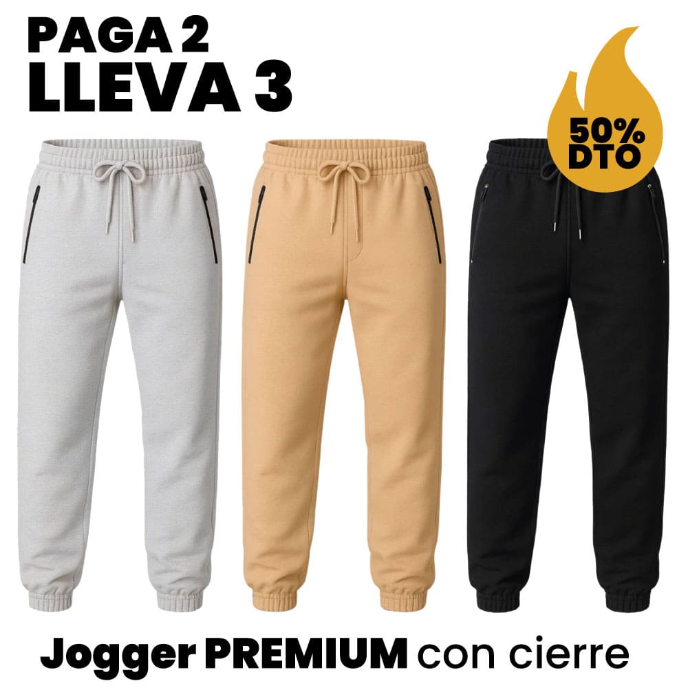 3 JOGGERS PREMIUM CON CIERRE LATERALES