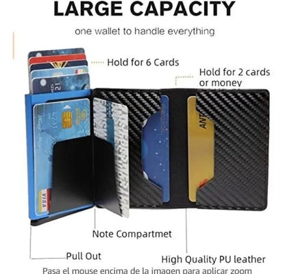 Tarjetero Inteligente Antirrobo En Fibra De Carbono